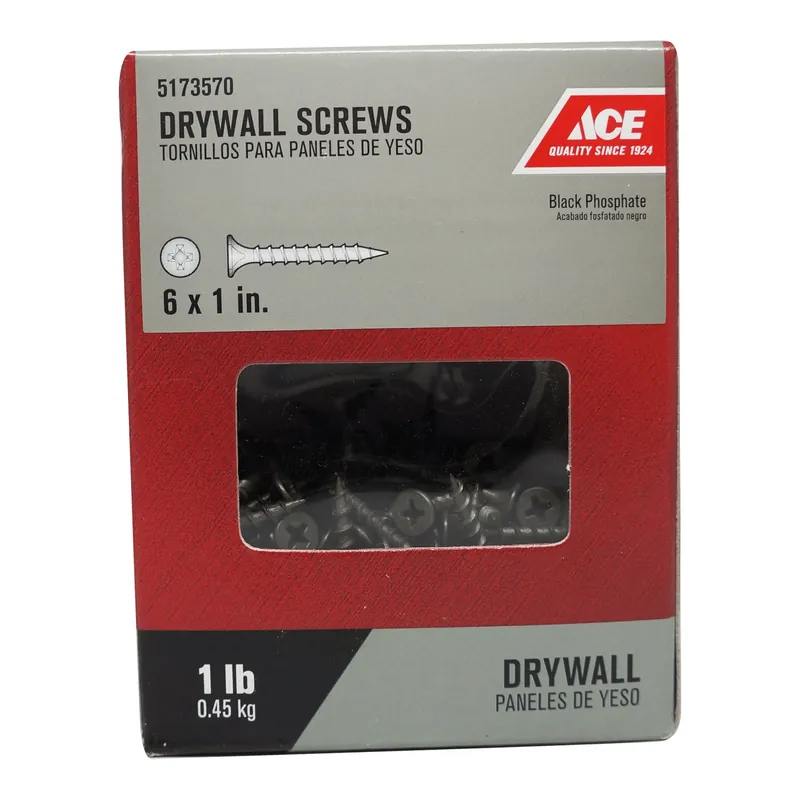 Ace No. 6 X 1 In. L Phillips Bugle Head Black Phosphate Steel Drywall Screws 1 Lb. 343 Pk