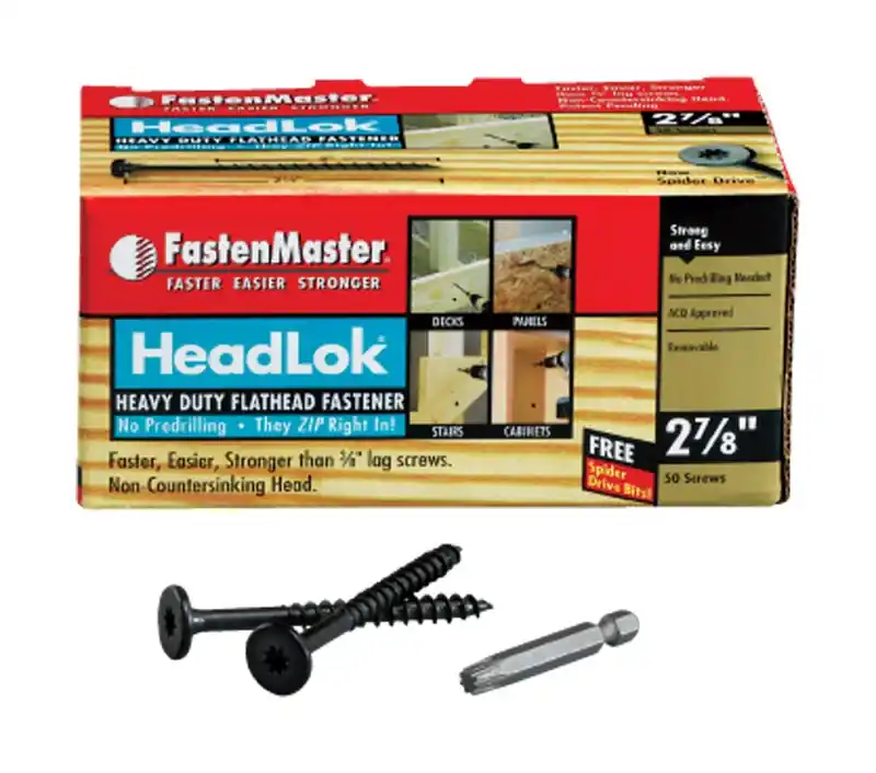 FastenMaster HeadLok 2-7/8 In. L Black Spider Flat Head Deck Screws 50 Pk