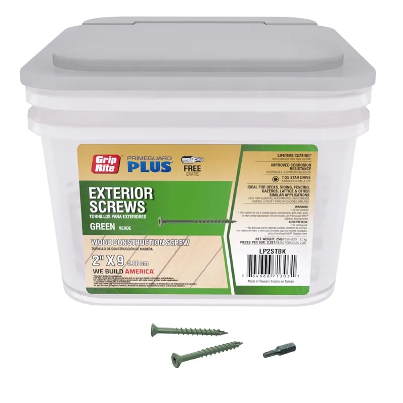 Primeguard Plus 8 X 2 In. Green Star Wood Deck Screw 25 Lb Pail