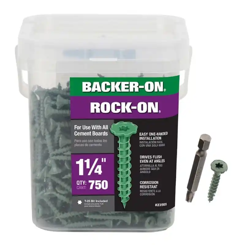 Backer-On No. 9 X 1-1/4 In. L Star Flat Head Serrated Cement Board Screws