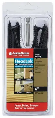 Headlok Wood Screws, 6 In., 12-Pk.