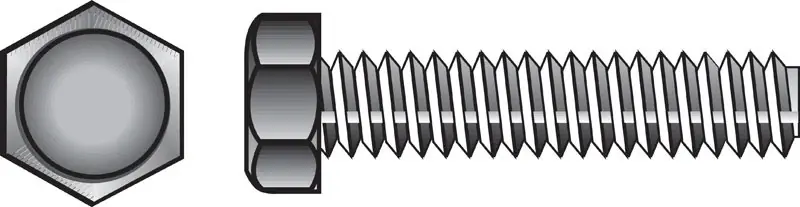HILLMAN 3/8 In. D X 4 In. L Zinc Plated Steel Hex Tap Bolt 50 Pk