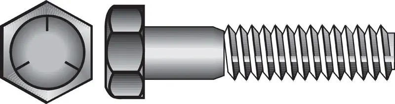 HILLMAN 3/8 In. D X 8 In. L Heat Treated Zinc Steel Hex Head Cap Screw 50 Pk