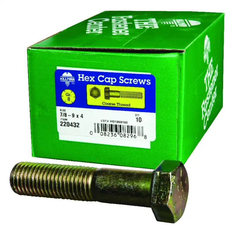 HILLMAN 7/8-9 In. D X 4 In. L Heat Treated Steel Hex Head Cap Screw 1 Pk