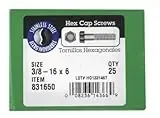 The Hillman Group 831650 3/8-16 X 6-Inch Stainless Steel Hex Cap Screw, 25-Pack
