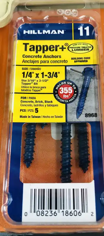 1/4" X 1-3/4" Concrete Screw Hex - Heavy Duty Anchor