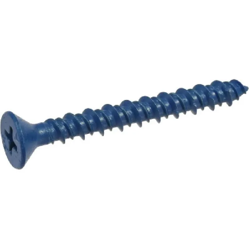 Hillman 8973 Flat-Head Phillip Concrete Screw Anchor 3/16" X1-1/4" Blue