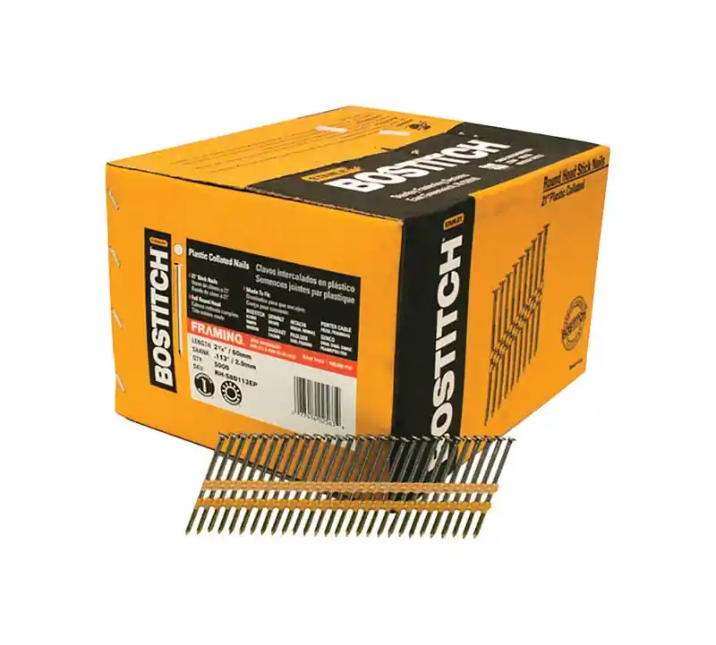 Bostitch 2-3/8 In. 11 Ga. Straight Strip Framing Nails 21 Deg. Smooth Shank 6000 Pk