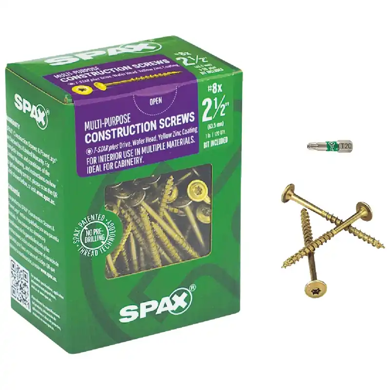8 X 2-1/2 In. Washer Head Multi-material Construction Screw - 1 Lb. Box