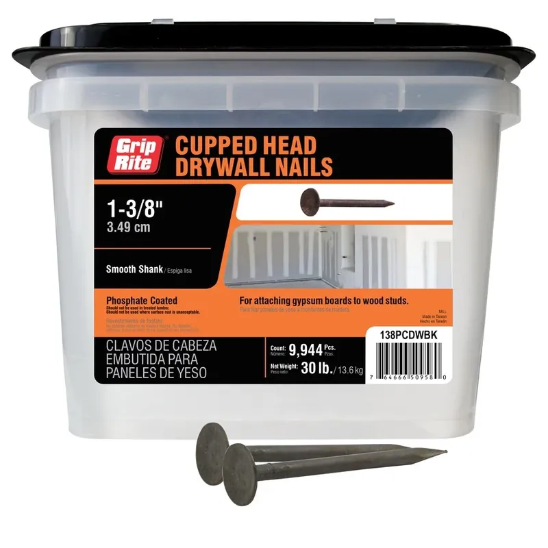 1-3/8 In. 12-1/2 Gauge Phosphate Coated Drywall Nails - 5 Lb. Pack