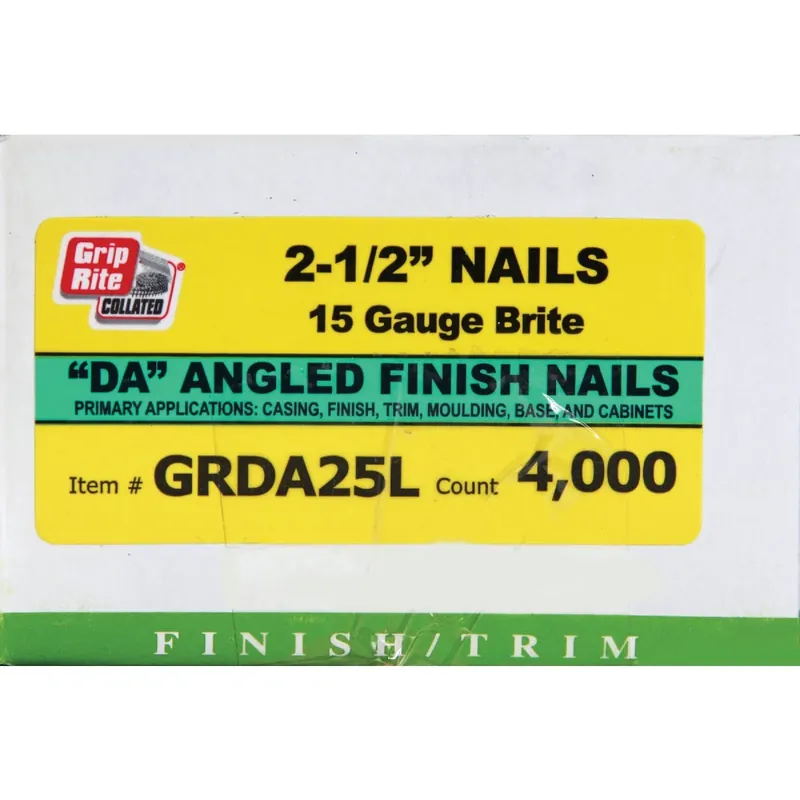 Grip-rite 15-gauge Bright 34 Degree Da-style Angled Finish Nail, 2-1/2 In.