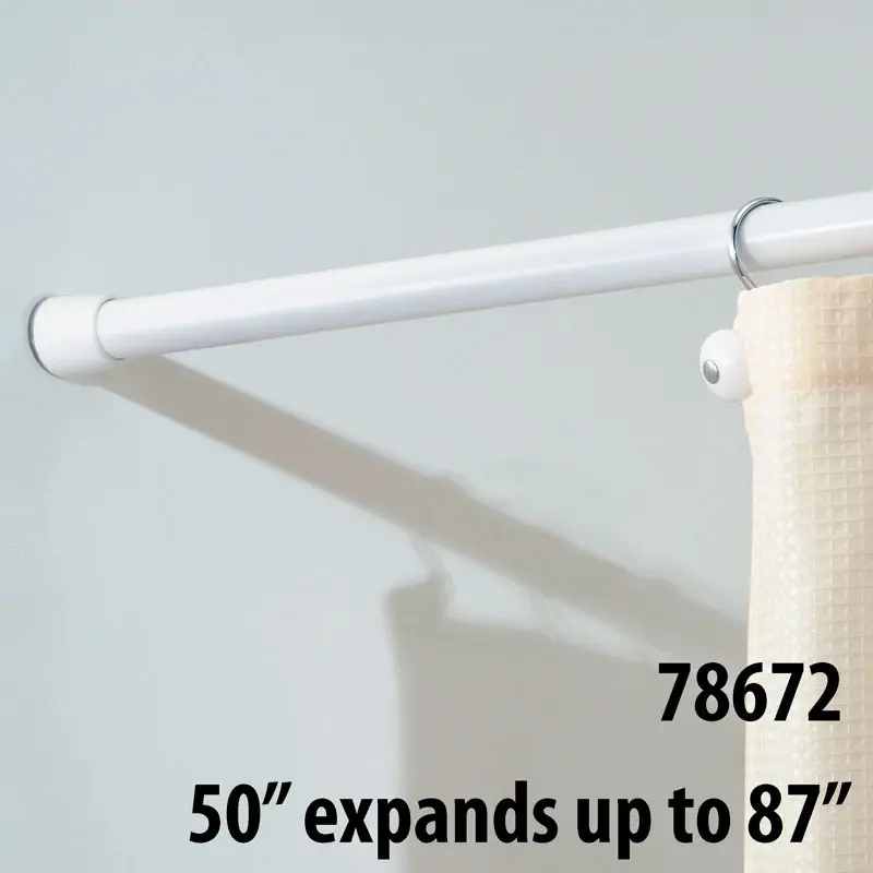 Cameo Adjustable Constant Tension Shower Curtain Rod 50 In. To 87 In. White