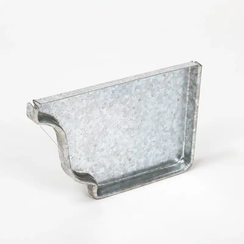 5 Inch Galvanized Right Gutter End Cap For K-style Gutters