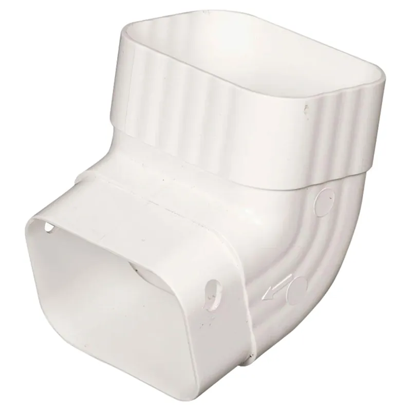 Front Gutter Elbow, Vinyl, White, 2 X 3-In.