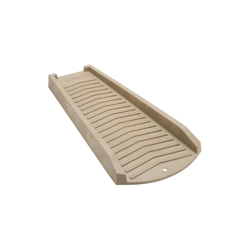 Splash Block, Extends Downspout, Stone-Color Plastic, 24 In.
