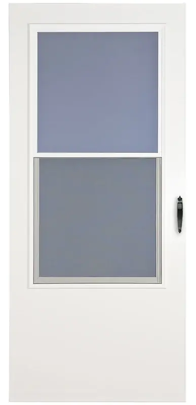 Storm Door, White Vinyl, Solid Wood Core, 36 X 81-Inch