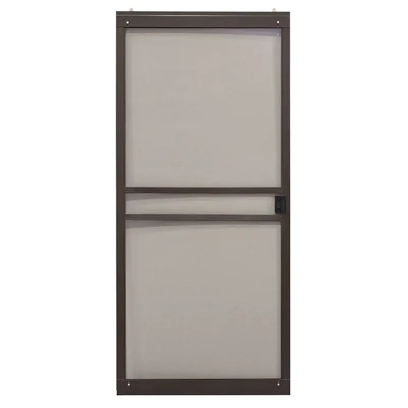 Breezeway Sliding Patio Screen Door, Bronze Steel, Adjustable Height, 36-In. Wide
