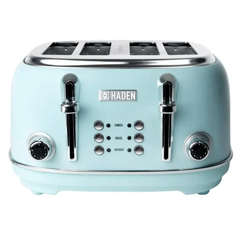 Heritage Stainless Steel Turquoise 4-slot Toaster 7.5 In. H X 12.5 In. W X 11.5 In. D