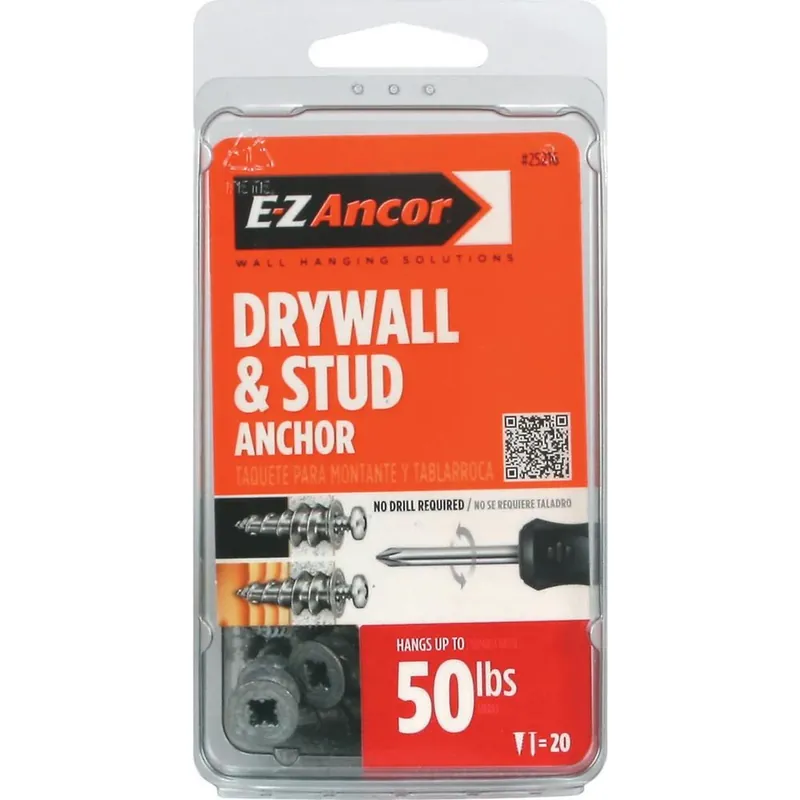 E-Z Ancor 20-Pack 1-1/4-in X 1/2-in Dia Standard Drywall Anchor (Screws Included)
