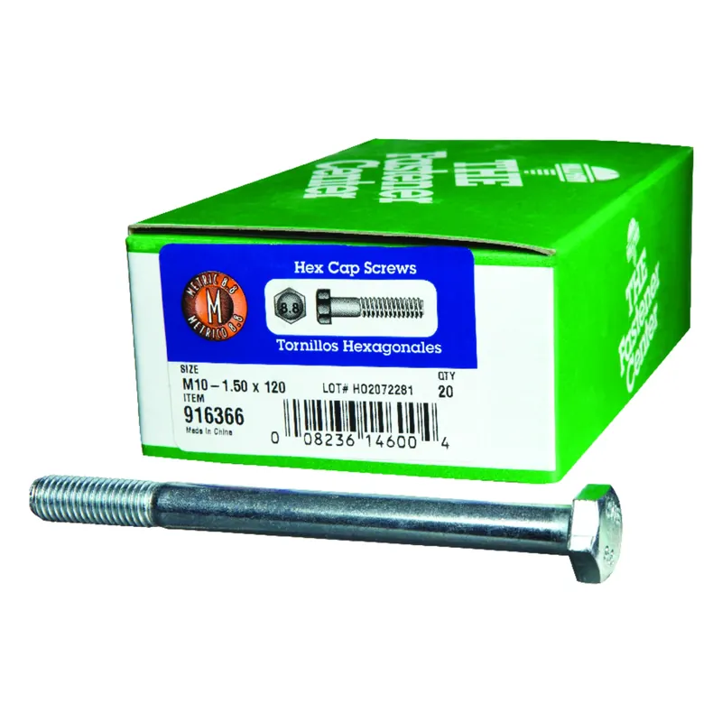 HILLMAN M10-1.50 Mm D X 120 Mm L Heat Treated Steel Hex Head Cap Screw 20 Pk