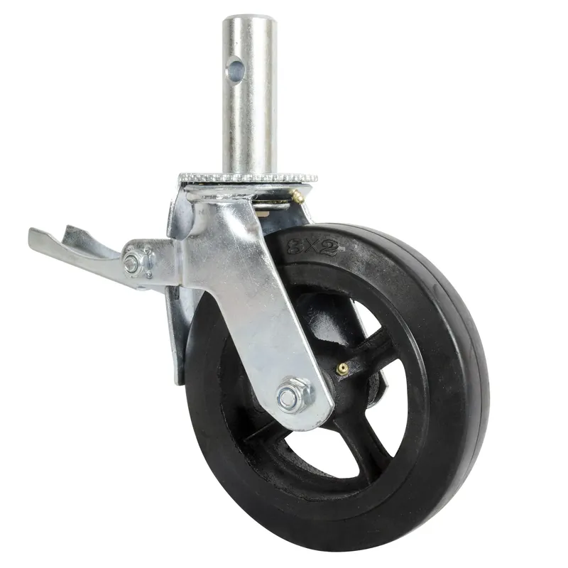 Metal Tech Rubber/Steel Black Scaffolding Caster 1 Pk