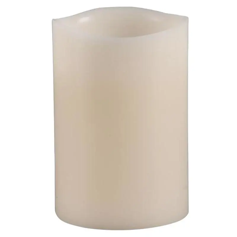 Everlasting Glow 6 Inch Bisque Vanilla Scent Flameless Flickering Candle