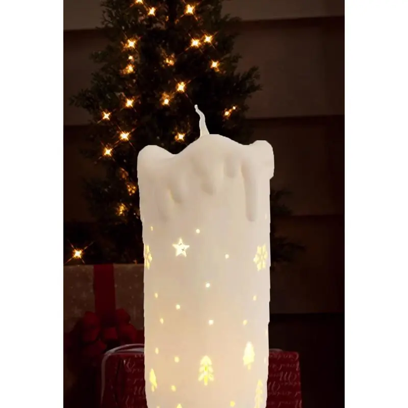 Sienna Led Cream Ceramic Candle Table Decor 7.5 Inch