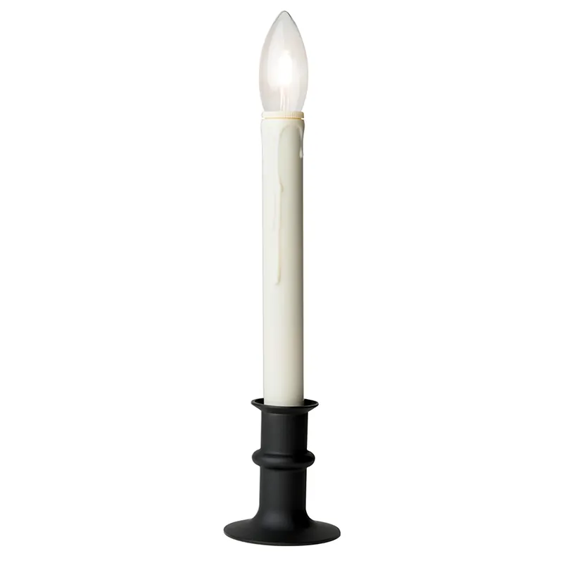 Black Onyx Led Battery Operated Taper Window Candle 11-13 Inches
