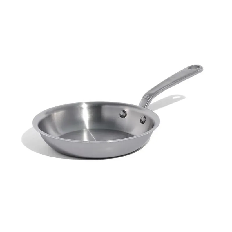 Made In 8‑Inch Stainless Steel Fry Pan – Silver, Heat‑Resistant Handles