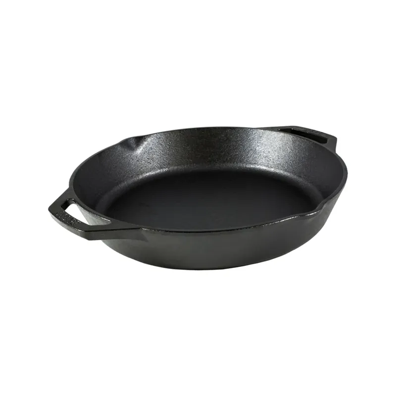 Cast Iron Pan, Dual Handle, Seasoned, Black, 12-In.