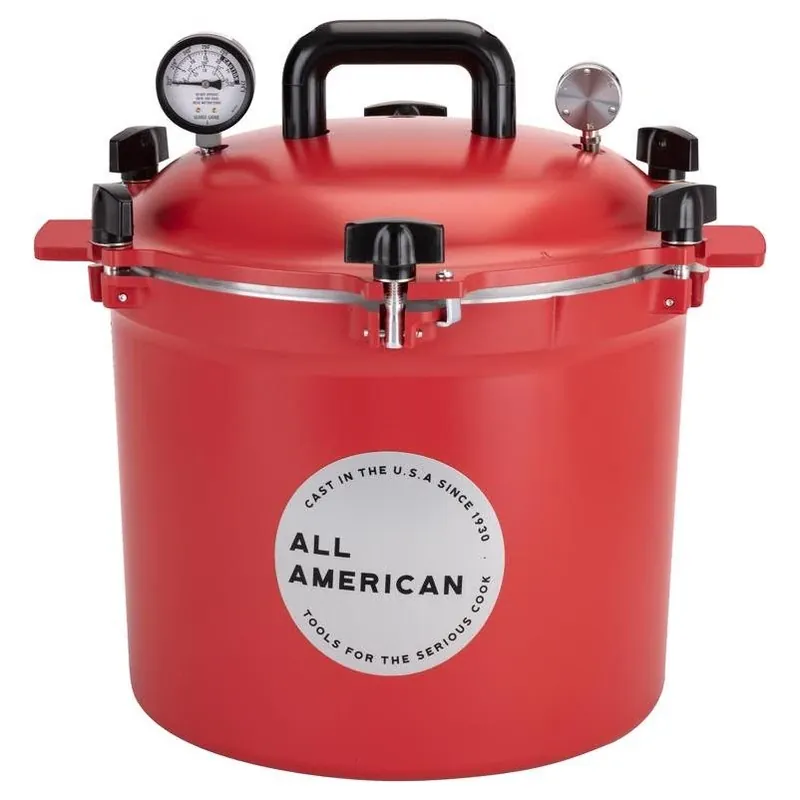 All American 1930 Cast Aluminum Pressure Canner 12 In. 21.5 Qt Red
