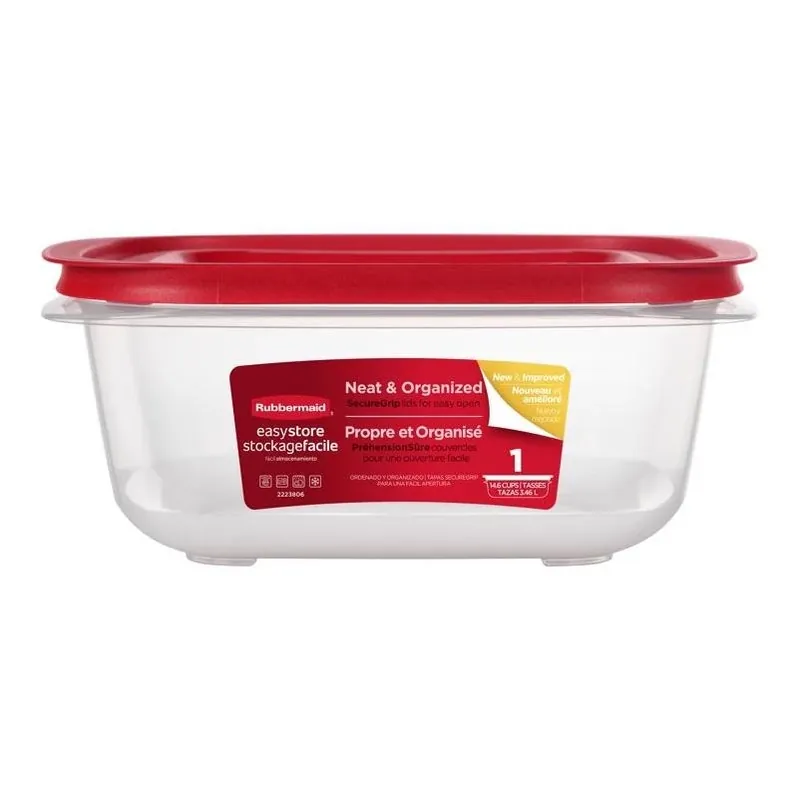 Rubbermaid Easy Store 14.6‑Cup Clear Square Food Container With Lid
