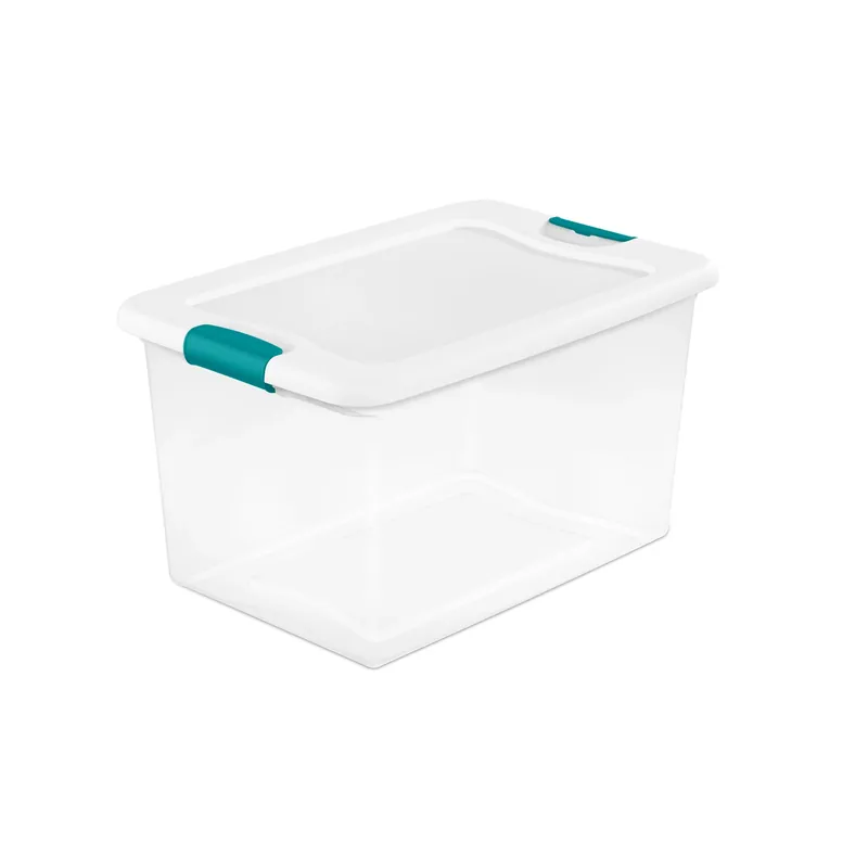 Storage Box With Latch Lid, Clear, 64-Qt.