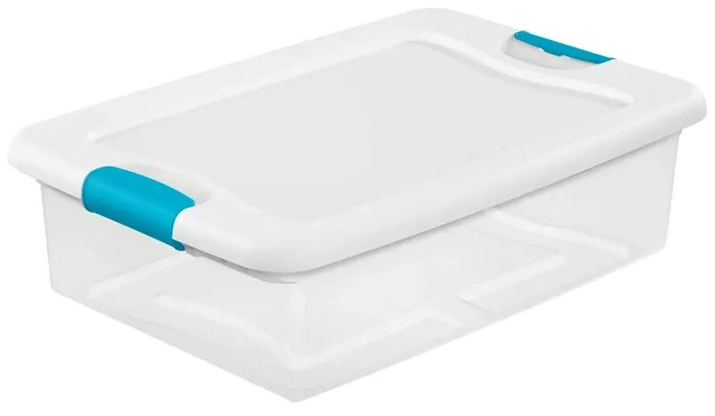 Latching Storage Box, See-Through Base, 32 Qt.