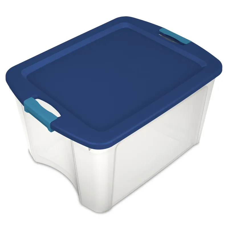 Latch & Carry Tote, Clear Base, 18-Gallons