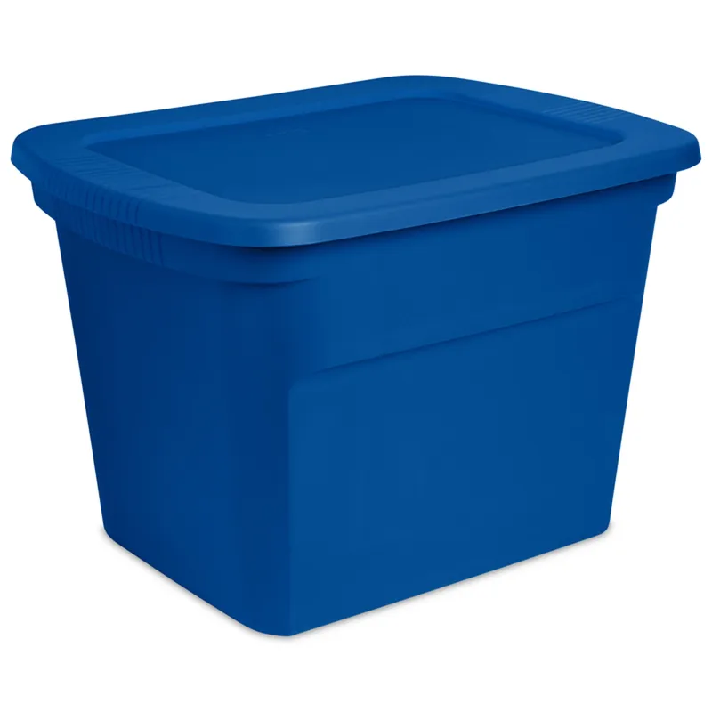 Sterilite 18 Gal Blue Storage Tote 16.125 In. H X 18.375 In. W X 23.5 In. D Stackable