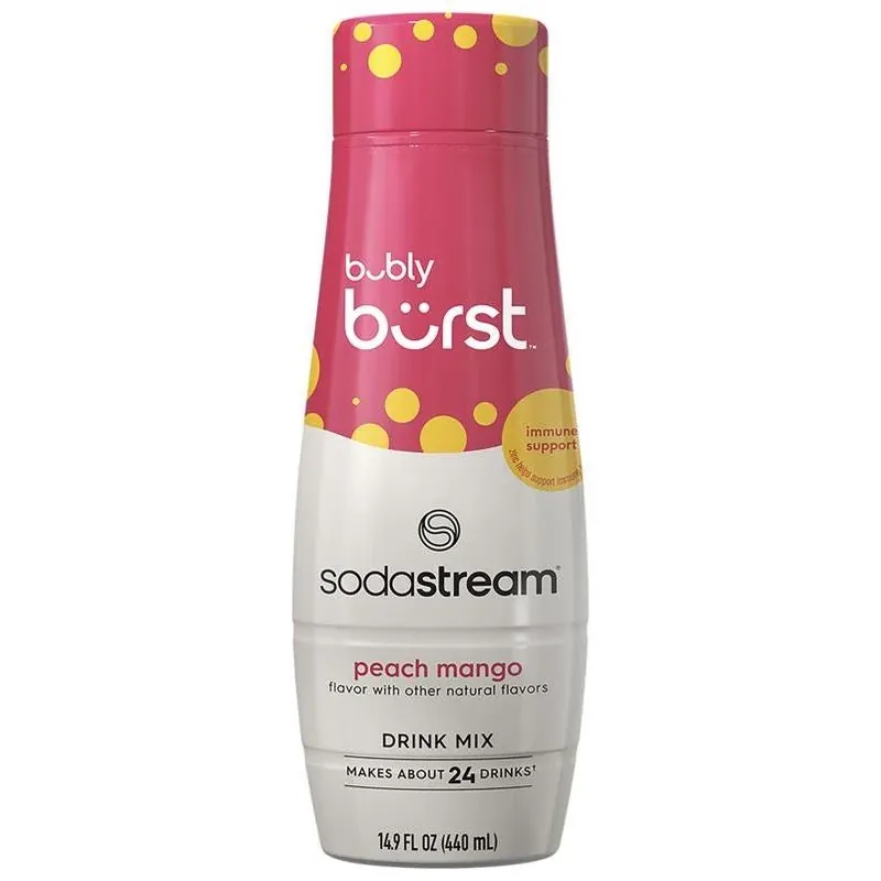 Peach Mango Bubby Burst SodaStream Mix – 440 ml Bottle (Single Pack)