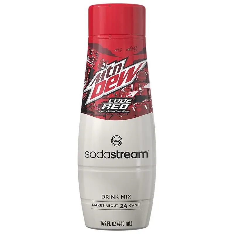 SodaStream Cherry Mountain Dew Code Red Syrup – 440 ml Bottle For Home Carbonation