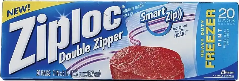 Ziploc Clear Double Zipper Freezer Bag 20 Pk