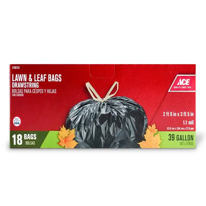 Ace 39 Gal. Lawn And Leaf Bags Drawstring 18 Pk