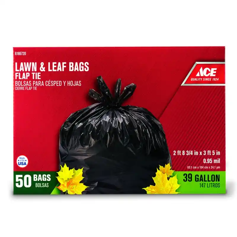 Ace 39 Gal. Lawn And Leaf Bags Flap Tie 50 Pk