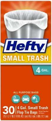 Hefty 4 Gal No Scent Trash Bags Drawstring 34 Pk