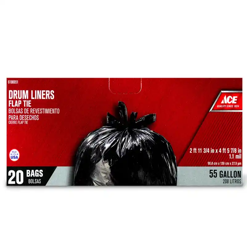 Ace 55 Gal. Drum Liner Flap Tie 20 Pk