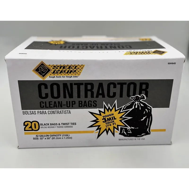 Steel Grip 42 Gal No Scent Contractor Bags Twist Tie 20 Pk