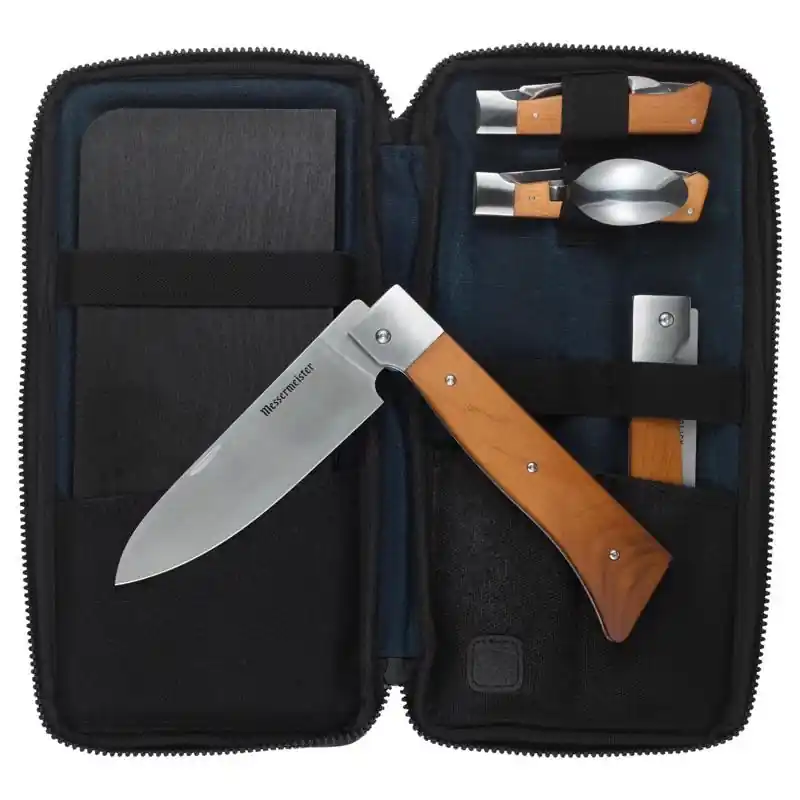 Adventure Chef Stainless Steel Folding Knife Set 6 Piece With Wood Handle
