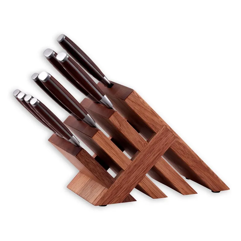 Avanta Stainless Steel Wood Block Knife Set 10 Piece With Steak Knives
