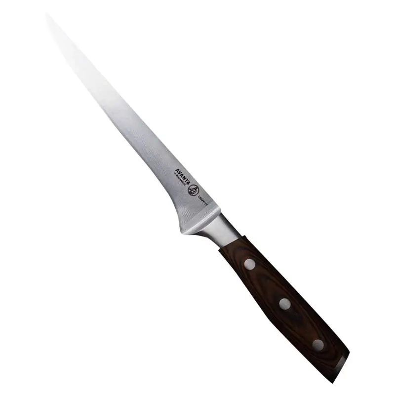 Avanta 7 Inch Stainless Steel Boning Knife With Wood Handle