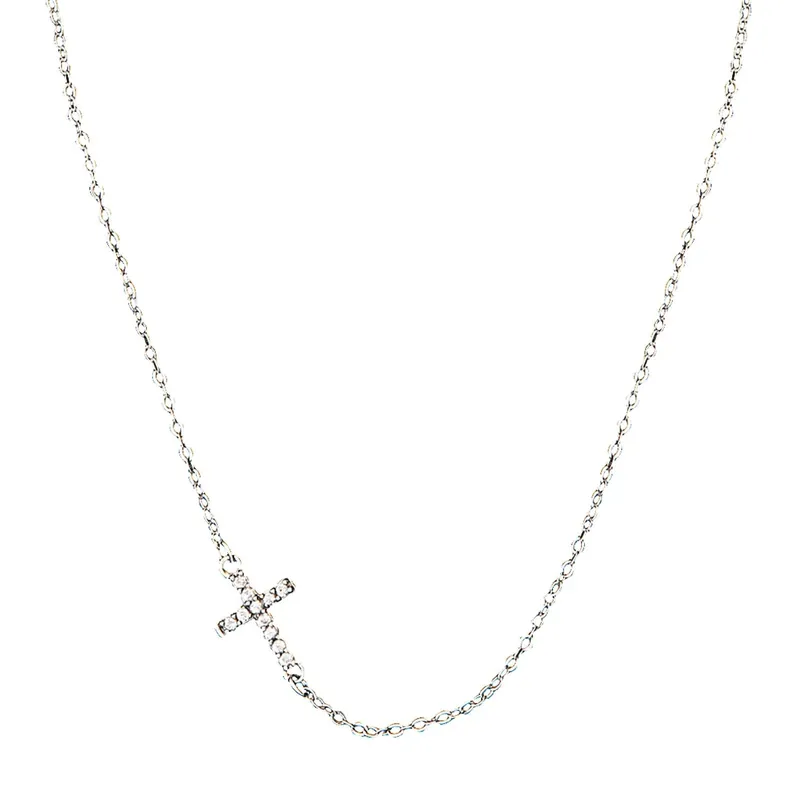 Montana Silversmiths Women‘s Quiet Faith Cross Necklace With Tiny Crystal Heart Nc1510