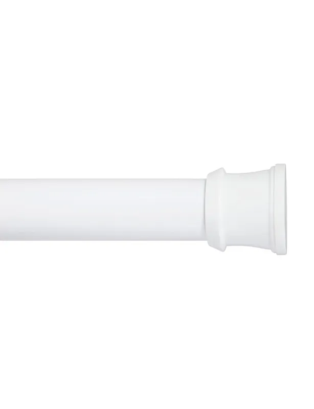 Adjustable Curtain Rod 72 In. L White - Twist & Fit No Tools