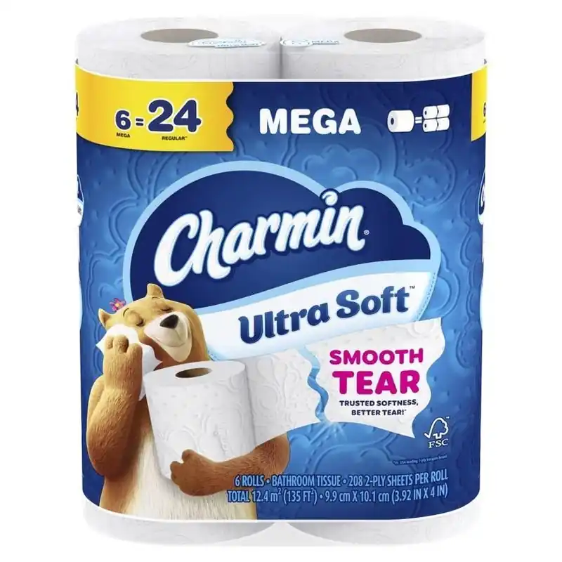 Charmin Ultra‑Soft 2‑Ply Bathroom Tissue – Extra‑Soft, High‑Absorbency Roll (08808)